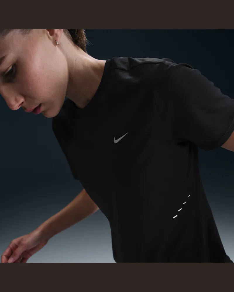 Nike Swift Dri-FIT Kurzarm-Laufoberteil (Damen) - Schwarz Schwarz