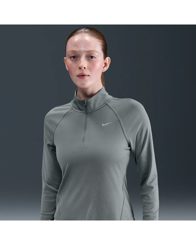 Nike Tempo Dri-FIT Lauf-Tanktop mit Viertelreißverschluss (Damen) - Grau Grau