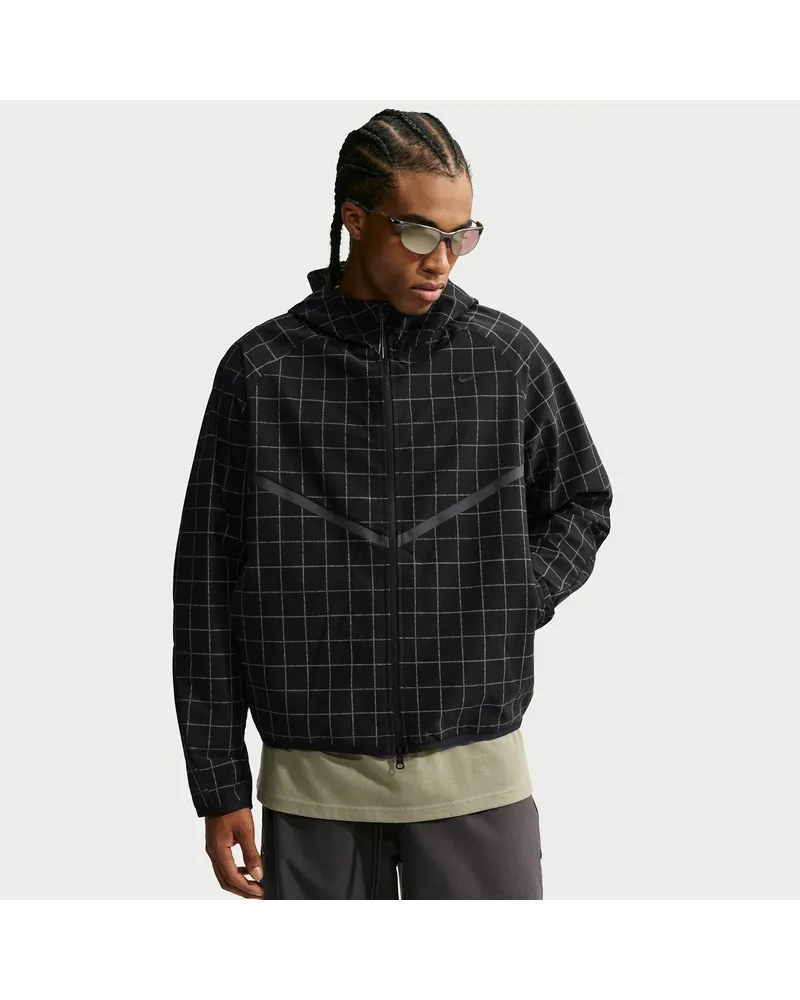 Nike Tech weite Dri-FIT Shori Strickjacke mit durchgehendem Reißverschluss und Print (Herren) - Schwarz Schwarz
