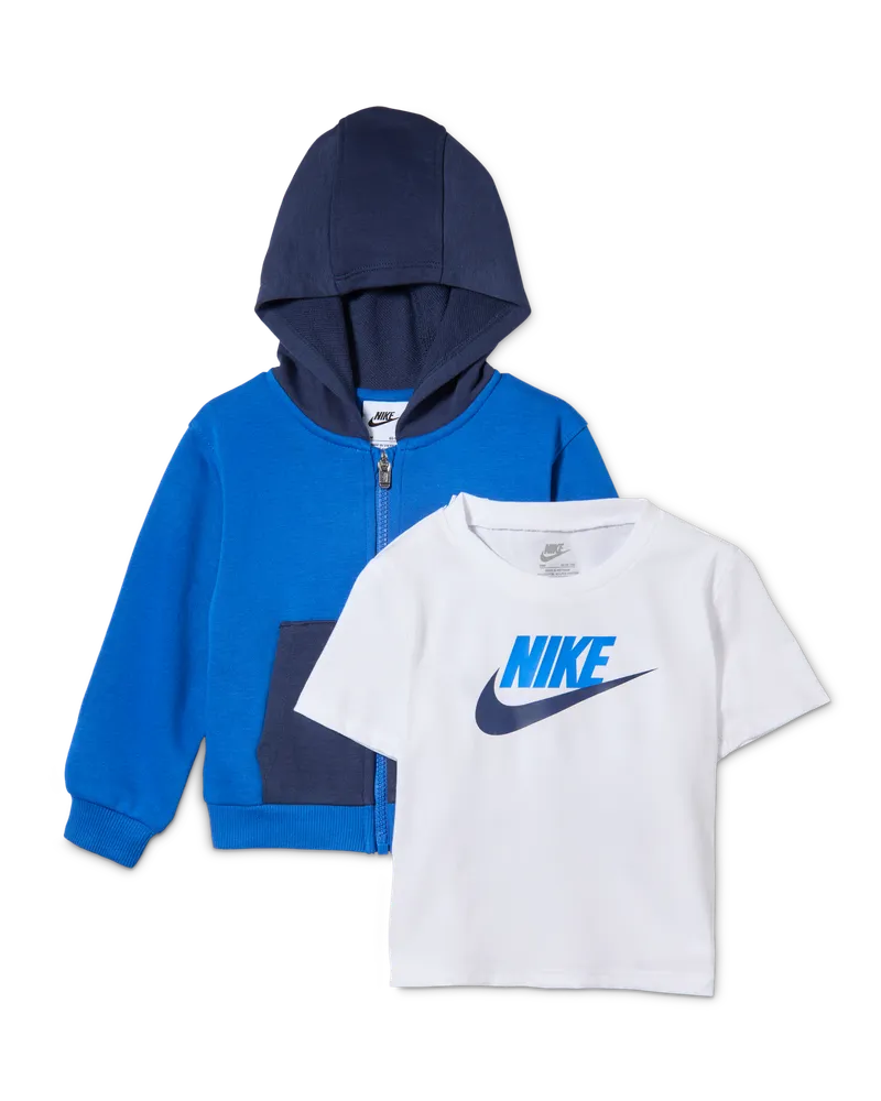 Nike Lifestyle 3-teiliges Set aus Hoodie und T-Shirt für Babys (12–24 Monate) - Blau Blau