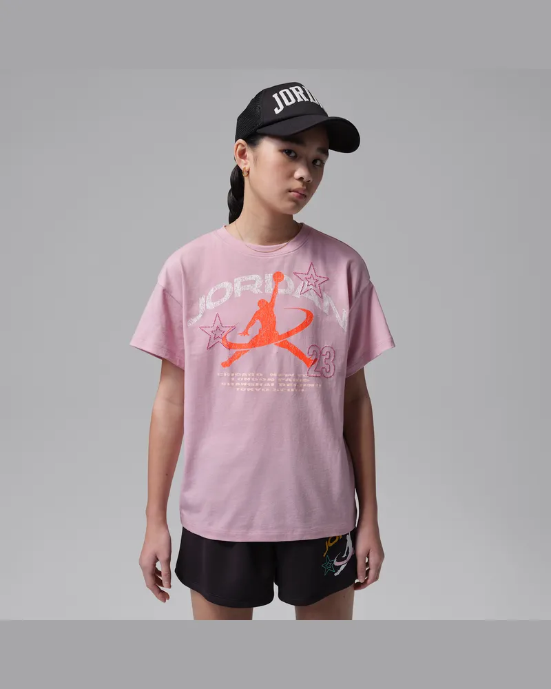 Jordan Geo World Tour T-Shirt (ältere Kinder) - Pink Pink