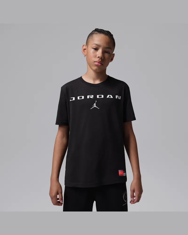 Jordan Brooklyn Football Club T-Shirt mit Grafik (ältere Kinder) - Schwarz Schwarz