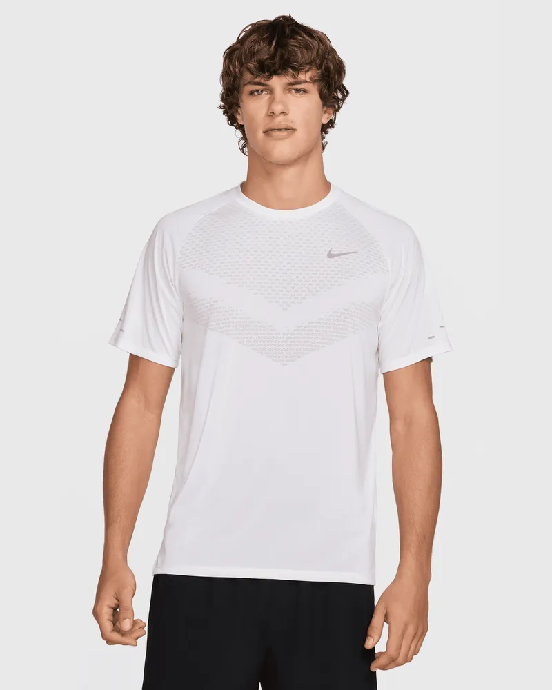 Nike Stride Dri-FIT ADV Kurzarm-Laufoberteil (Herren) - Weiß Weiß