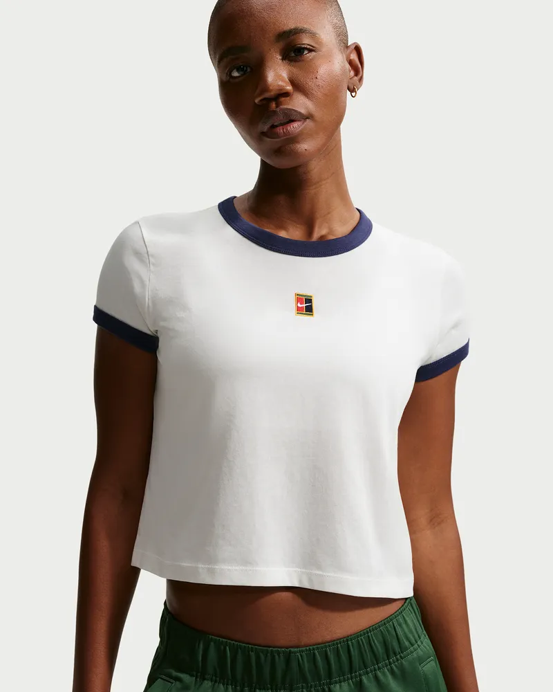 Nike Heritage Tennis Kurzarmshirt (Damen) - Weiß Weiß