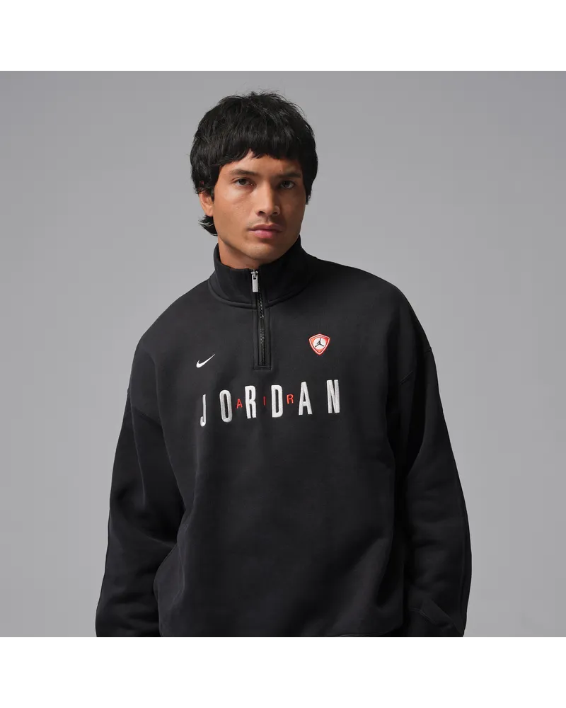 Jordan Flight Fleece mit Grafik und Viertelreißverschluss (Herren) - Schwarz Schwarz