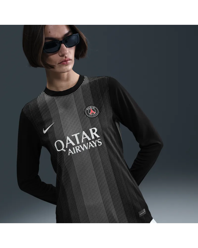Nike Paris Saint-Germain 2025/26 Stadium Goalkeeper  Replika-Longsleeve-Fußballtrikot mit Dri-FIT-Technologie (Damen) - Schwarz Schwarz