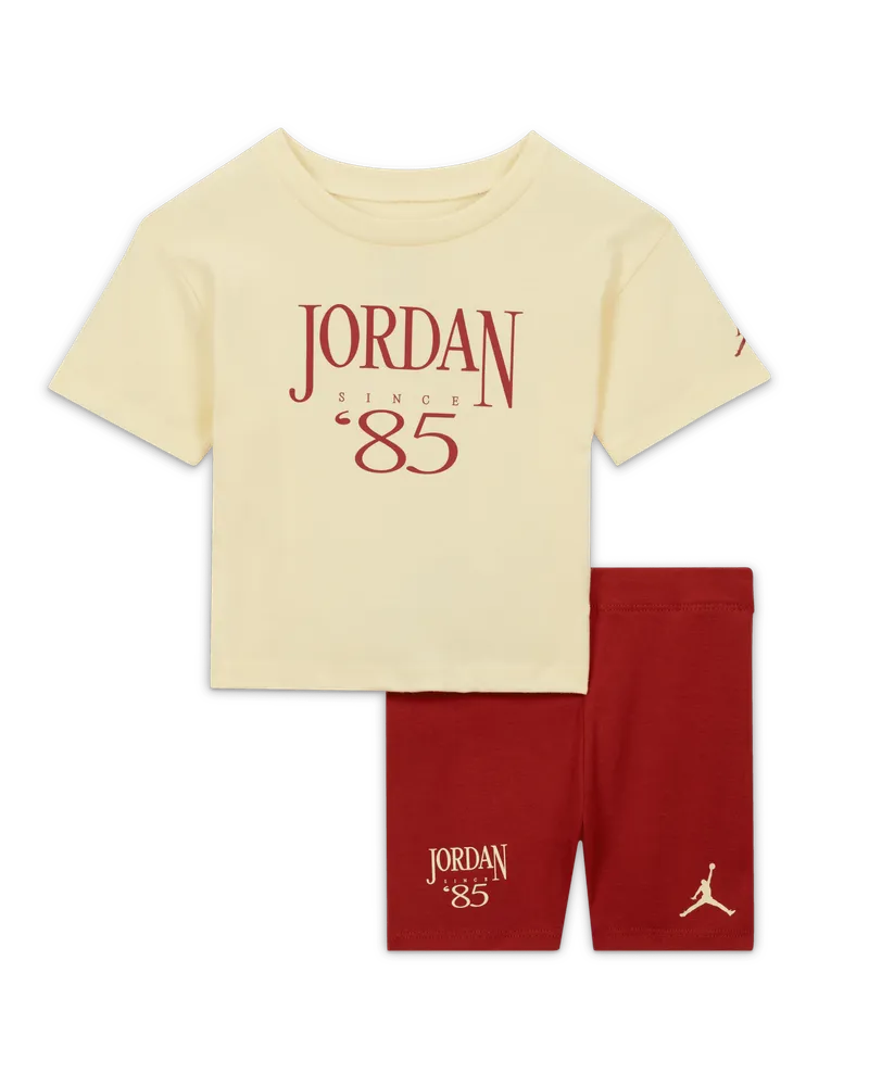 Jordan Brooklyn Mini Me Bike Shorts Set für Babys (12–24 M) - Rot Rot