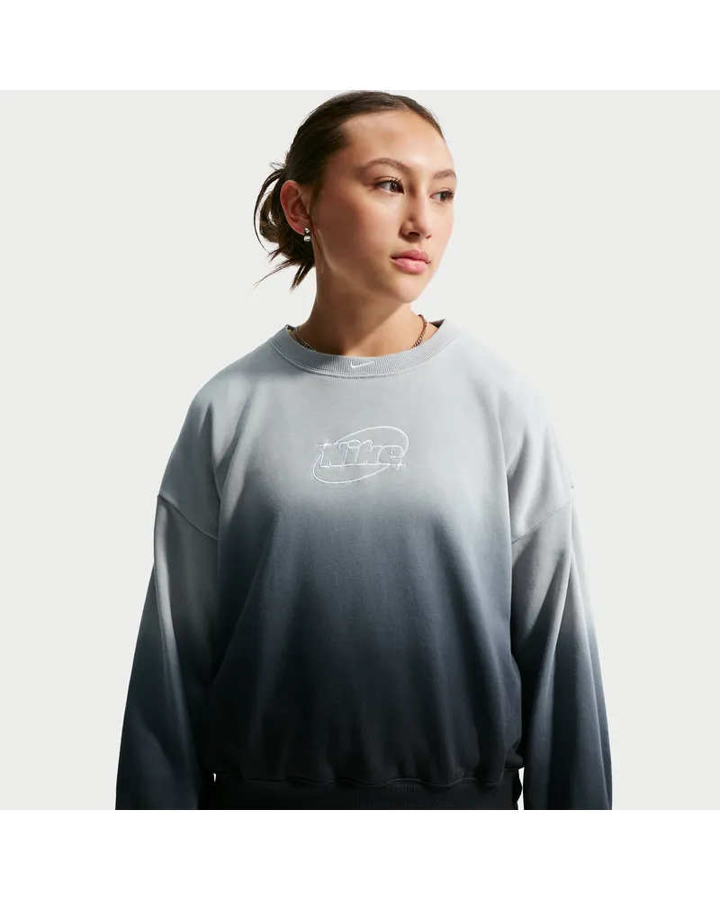 Nike Studio Fleece Lightweight Oversize-Rundhalsshirt mit Grafik (ältere Kinder, Mädchen) - Grau Grau