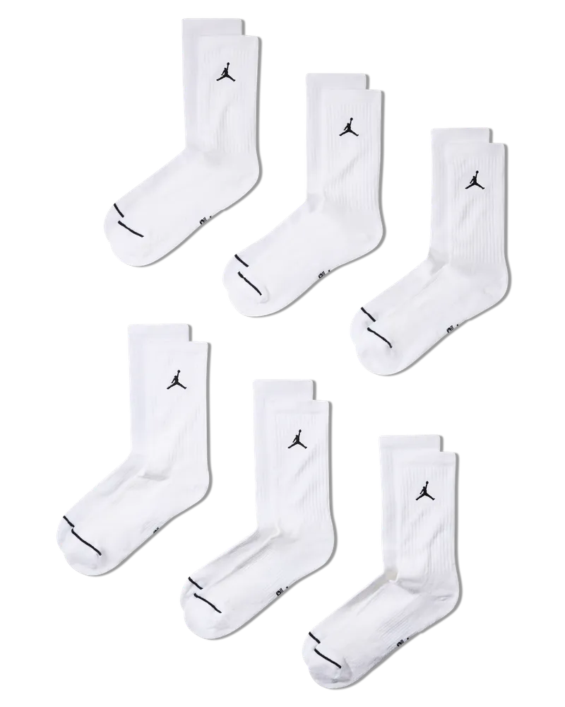 Jordan Everyday gepolsterte Crew-Socken (6 Paar) - Weiß Weiß