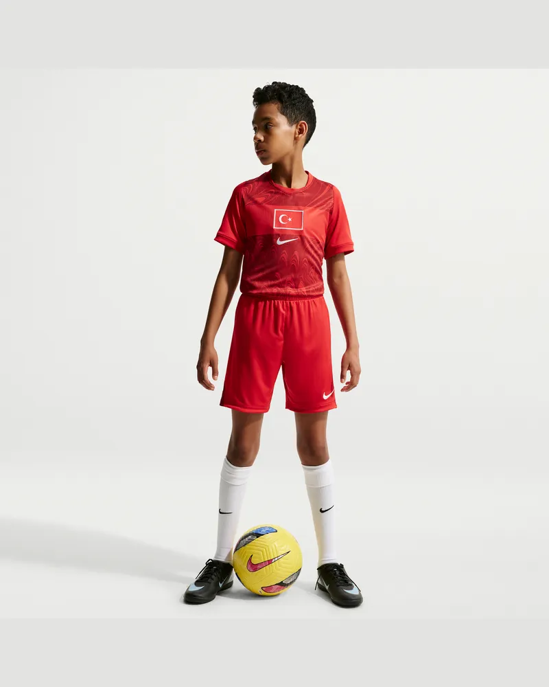 Nike Türkei 2026  Dri-FIT Replika-Fußballshorts Heimspiel (ältere Kinder) - Rot Rot
