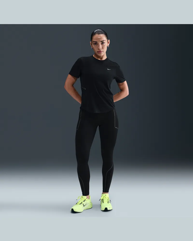 Nike Swift 7/8-Lauf-Leggings mit hohem Bund und reflektierenden Elementen (Damen) - Schwarz Schwarz