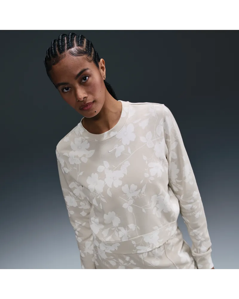 Nike Sportswear Chill Terry French-Terry-Sweatshirt mit Rundhalsausschnitt und Print (Damen) - Braun Braun
