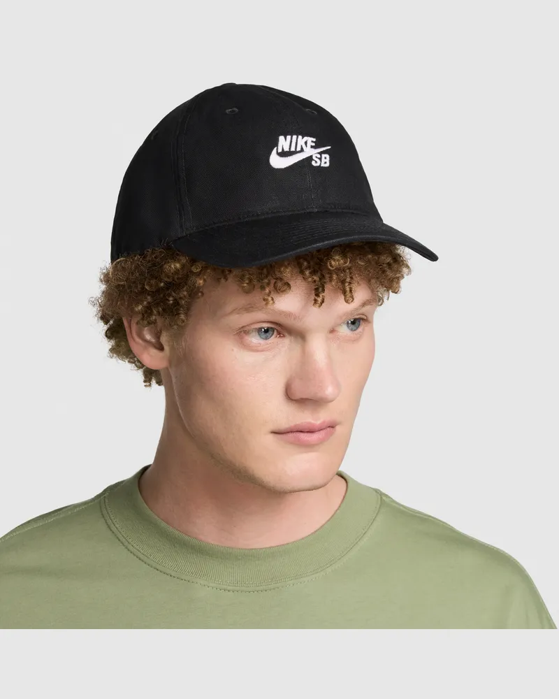 Nike SB Club unstrukturierte Skateboard-Cap - Schwarz Schwarz