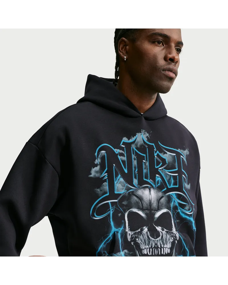 Nike Standard Issue angerauter Basketball-Hoodie (Herren) - Schwarz Schwarz