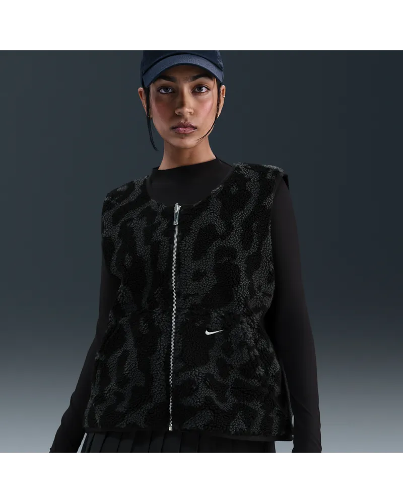 Nike Sportswear hochflorige Fleeceweste für Damen - Schwarz Schwarz