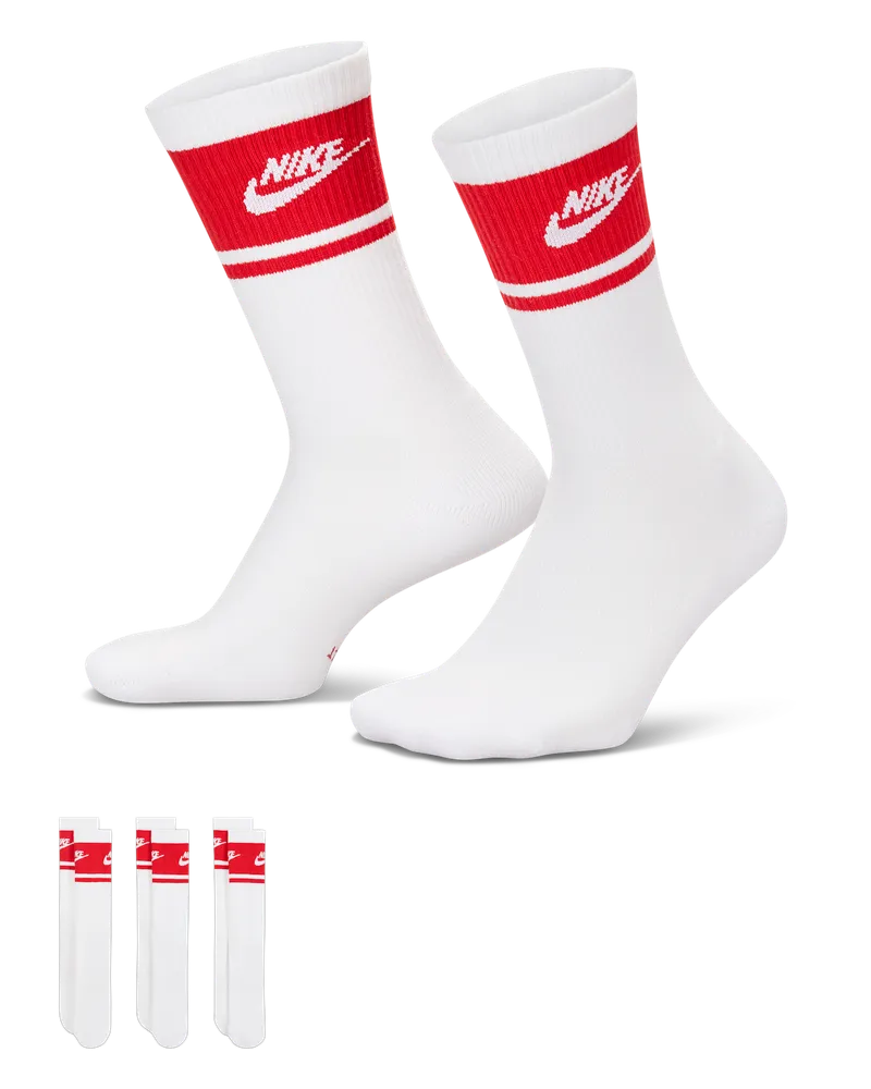 Nike Everyday Elevated Crew-Socken (3 Paar) - Weiß Weiß