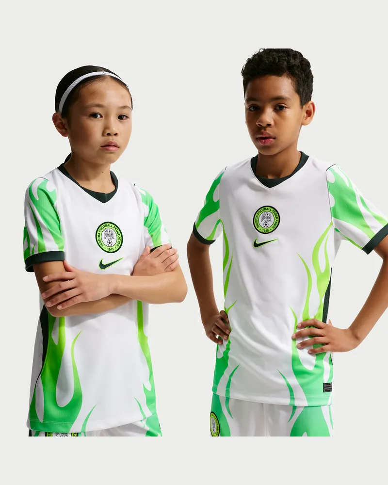 Nike Nigeria 2026 Auswärts  Replika Dri-FIT Fußballtrikot (ältere Kinder) - Weiß Weiß