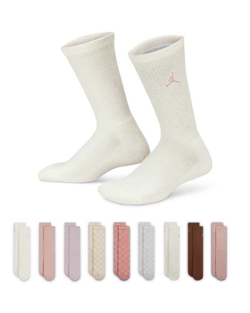 Jordan Feiertage-Crew-Socken-Geschenkbox für ältere Kinder (9 Paar) - Weiß Weiß