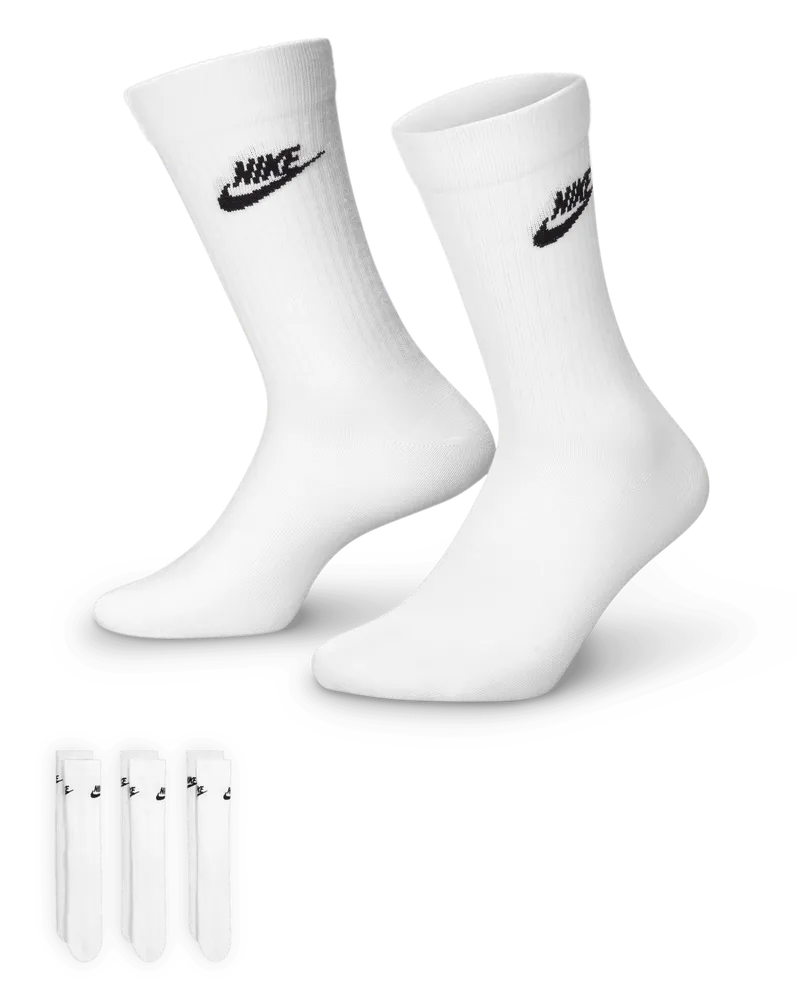 Nike Sportswear Everyday Essential Crew-Socken (3 Paar) - Weiß Weiß