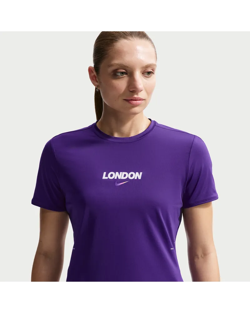 Nike Swift Dri-FIT Kurzarm-Laufoberteil (Damen) - Lila Lila