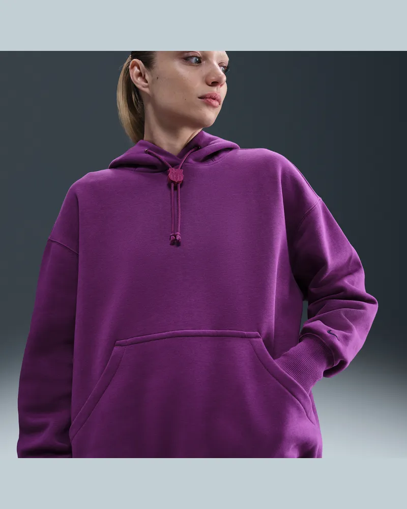 Nike FC Barcelona Phoenix Fleece  Soccer Oversize-Hoodie für Damen - Lila Lila