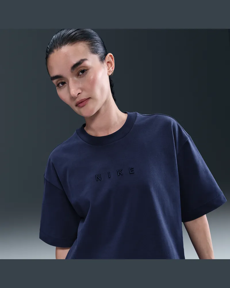 Nike Sportswear lockeres Kurzarm-T-Shirt (Damen) - Blau Blau