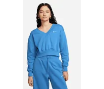Sportswear Phoenix Fleece Crop Top mit V-Ausschnitt für Damen - Blau