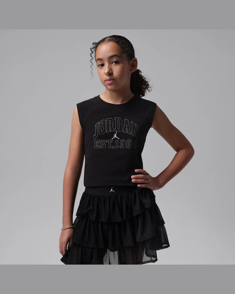 Jordan Secret Diary Geripptes Tanktop (ältere Kinder) - Schwarz Schwarz