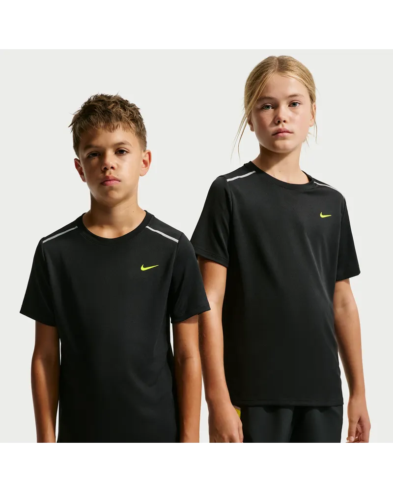 Nike Miler Dri-FIT Kurzarmshirt (ältere Kinder) - Schwarz Schwarz