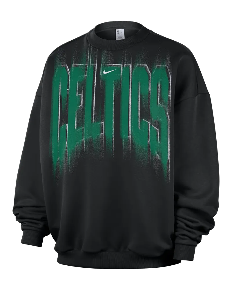 Nike Boston Celtics Standard Issue  Basketball-Rundhalsshirt aus Fleece (Herren) - Schwarz Schwarz