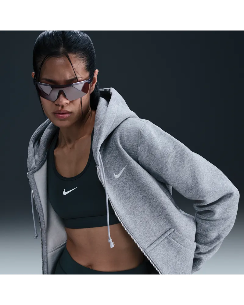 Nike Sportswear Phoenix Oversize-Fleece-Hoodie mit durchgehendem Reißverschluss (Damen) - Grau Grau