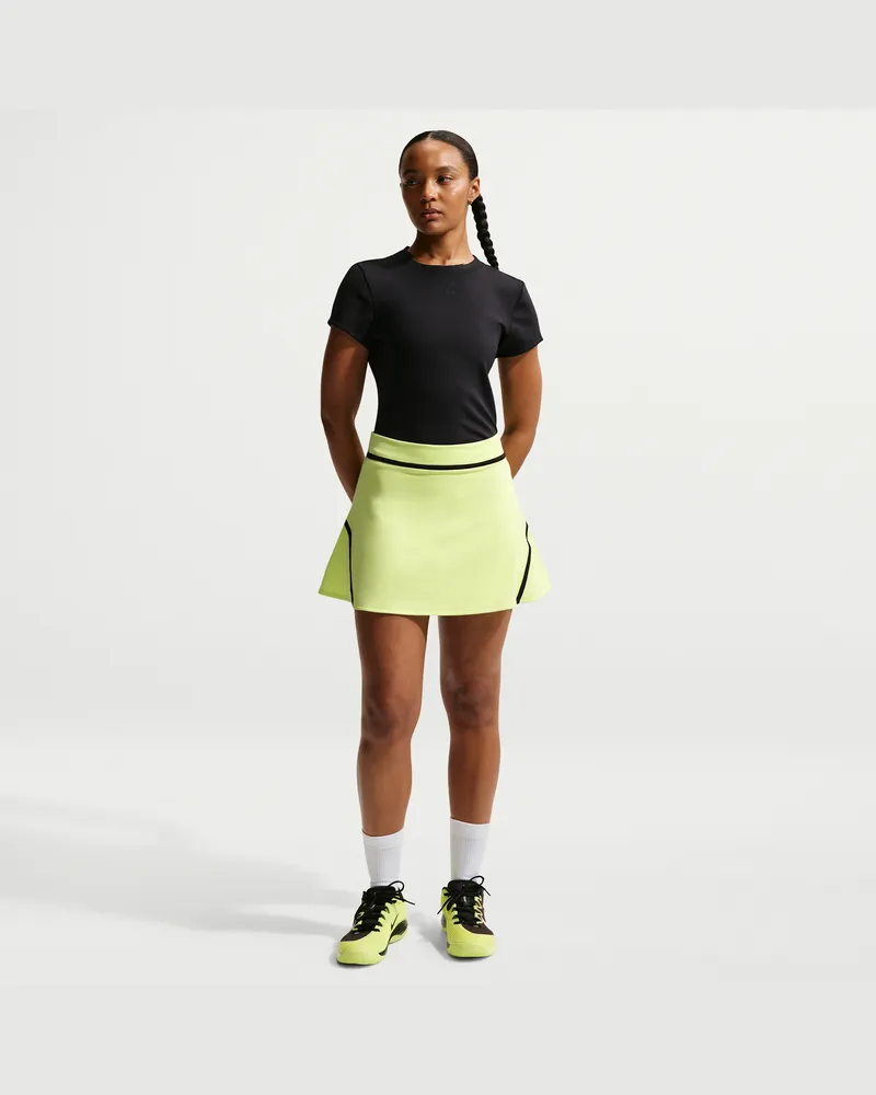 Nike Court Advantage Dri-FIT Tennisrock mit hohem Bund - Gelb Gelb