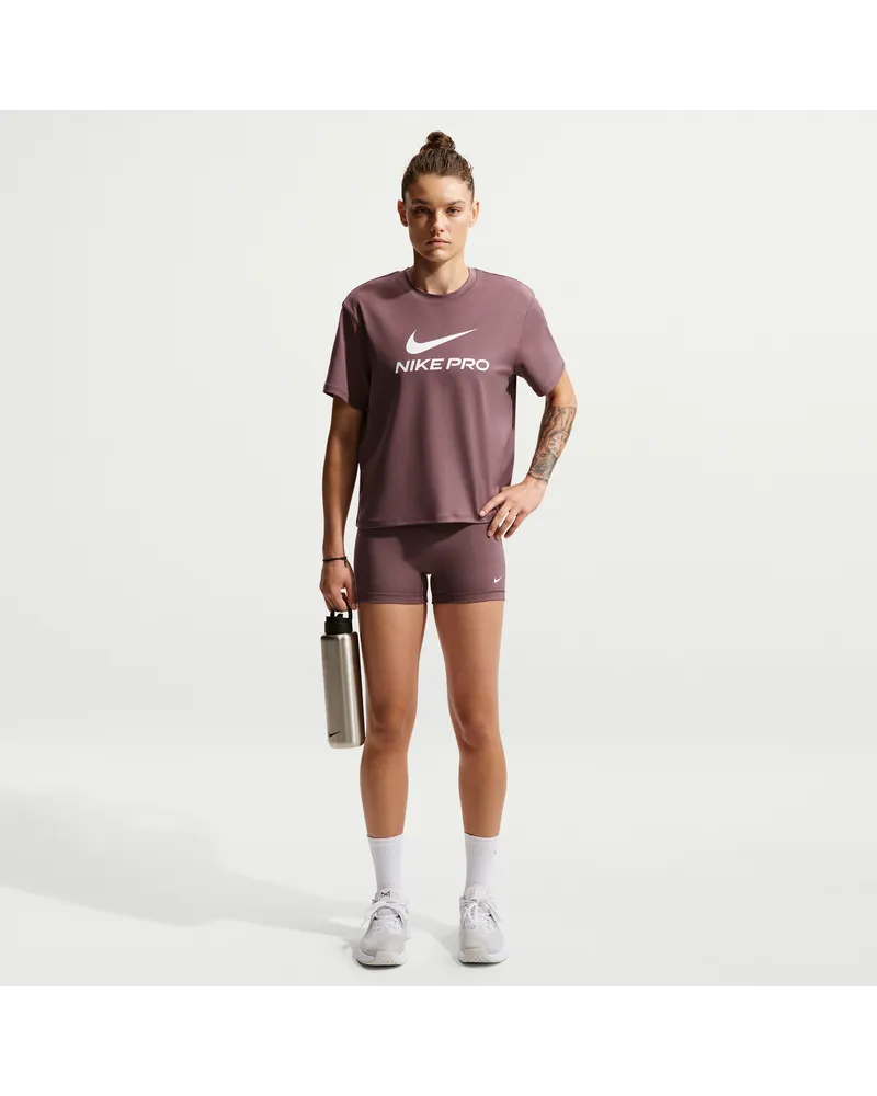 Nike Pro Grafik Bike-Shorts mit mittelhohem Bund (Damen, ca. 7,5 cm) - Lila Lila