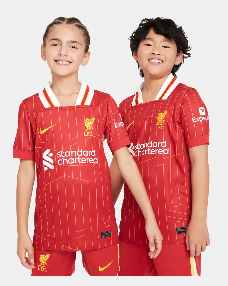 Nike FC Liverpool 2024/25 Stadium Home  Dri-FIT Replika-Fußballtrikot (ältere Kinder) - Rot Rot