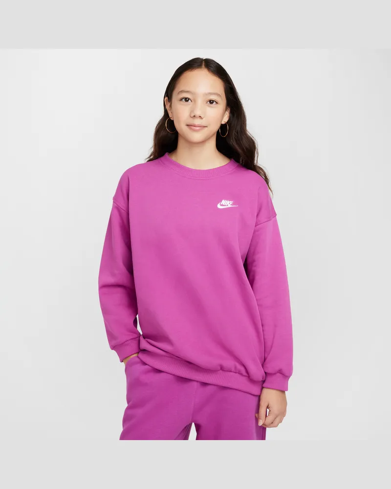 Nike Club Fleece Oversize-Sweatshirt (ältere Kinder) - Lila Lila