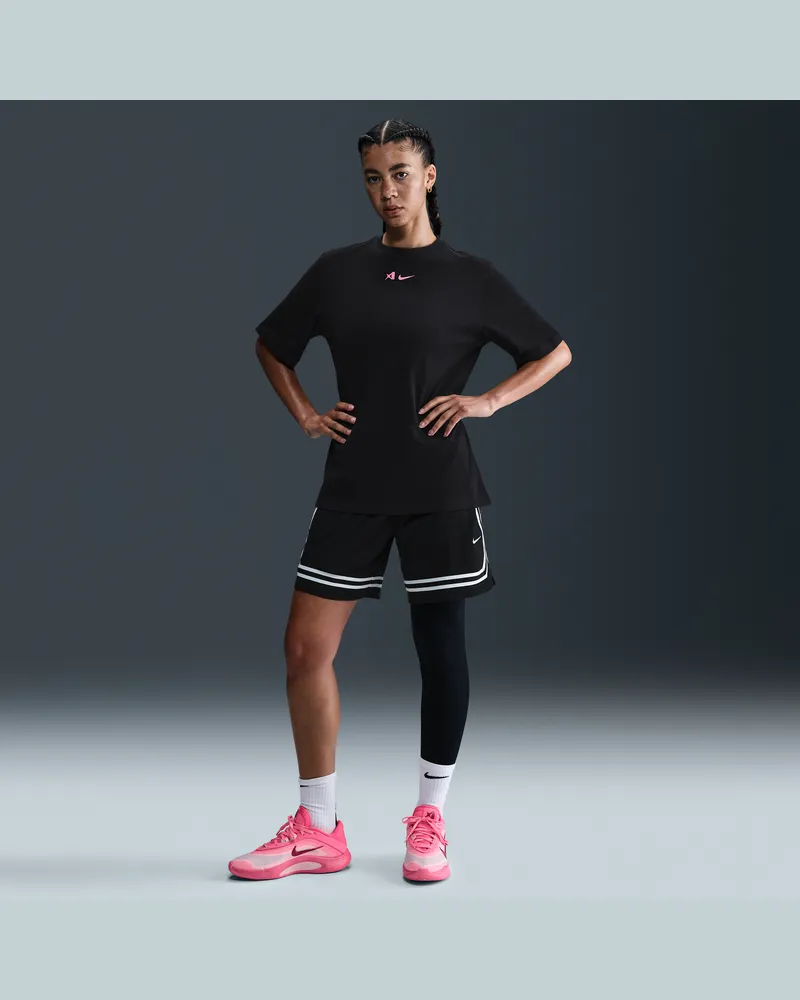 Nike A'ja Wilson a'symmetrische Single-Leg-Basketball-Leggings mit mittelhohem Bund (Damen) - Schwarz Schwarz