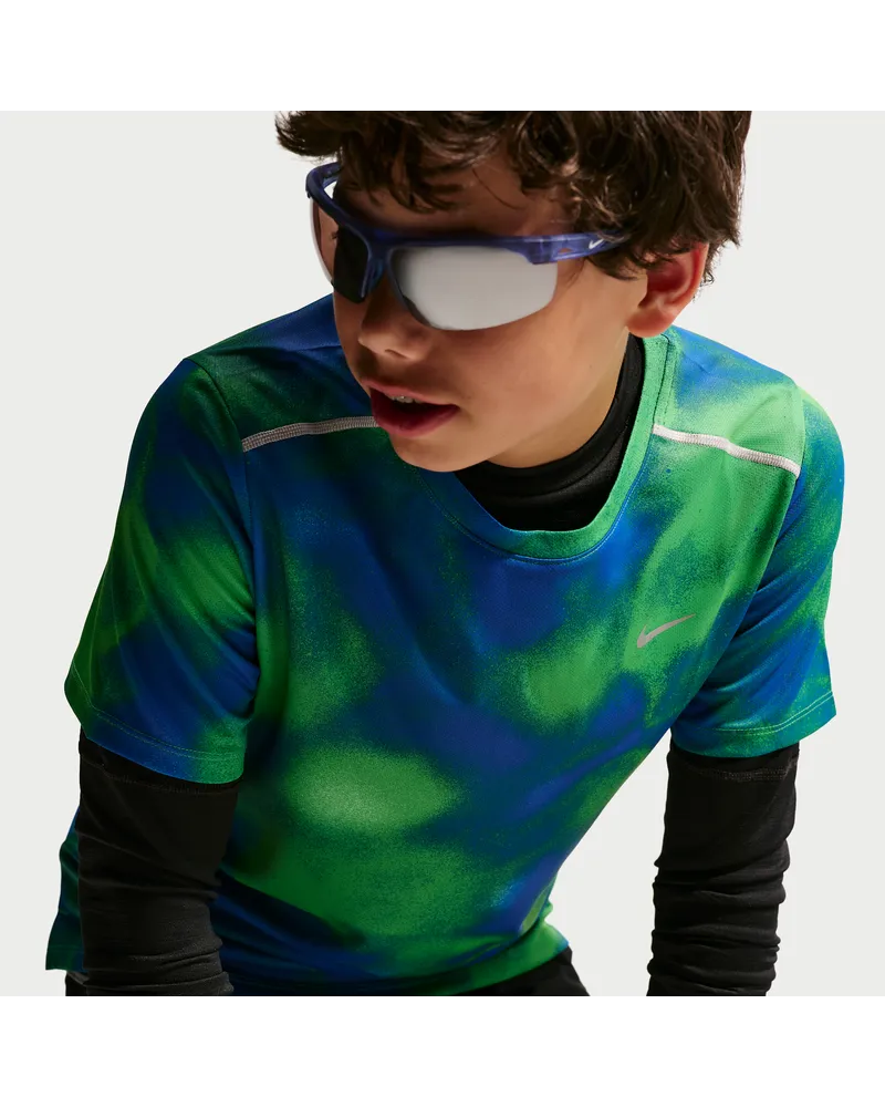Nike Miler Dri-FIT Kurzarm-Laufoberteil (Kinder) - Blau Blau
