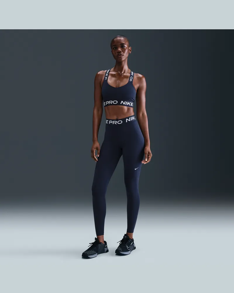 Nike Pro Leggings mit mittelhohem Bund und Mesh-Einsatz für Damen - Blau Blau