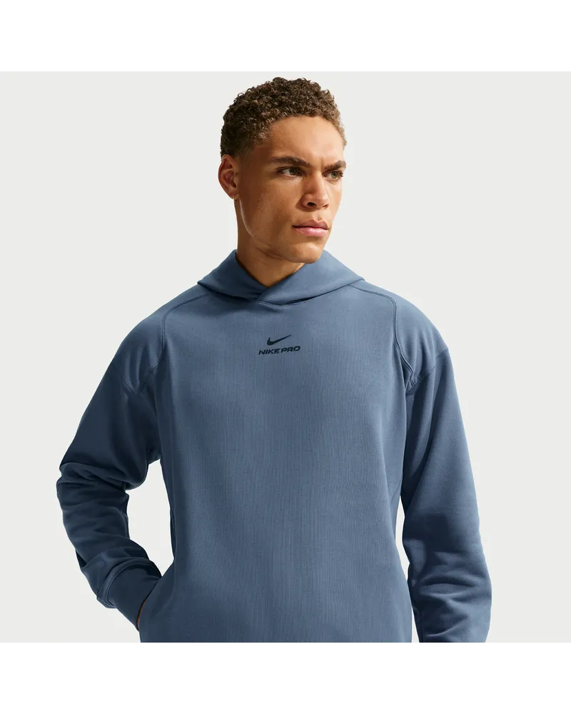 Nike Pro Mid-Layer Trainings-Hoodie mit Dri-FIT-Technologie (Herren) - Blau Blau