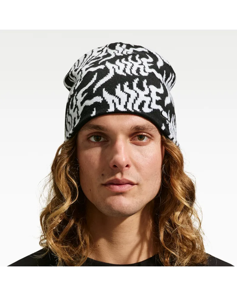 Nike Peak Beanie mit Grafik ohne Bündchen - Schwarz Schwarz