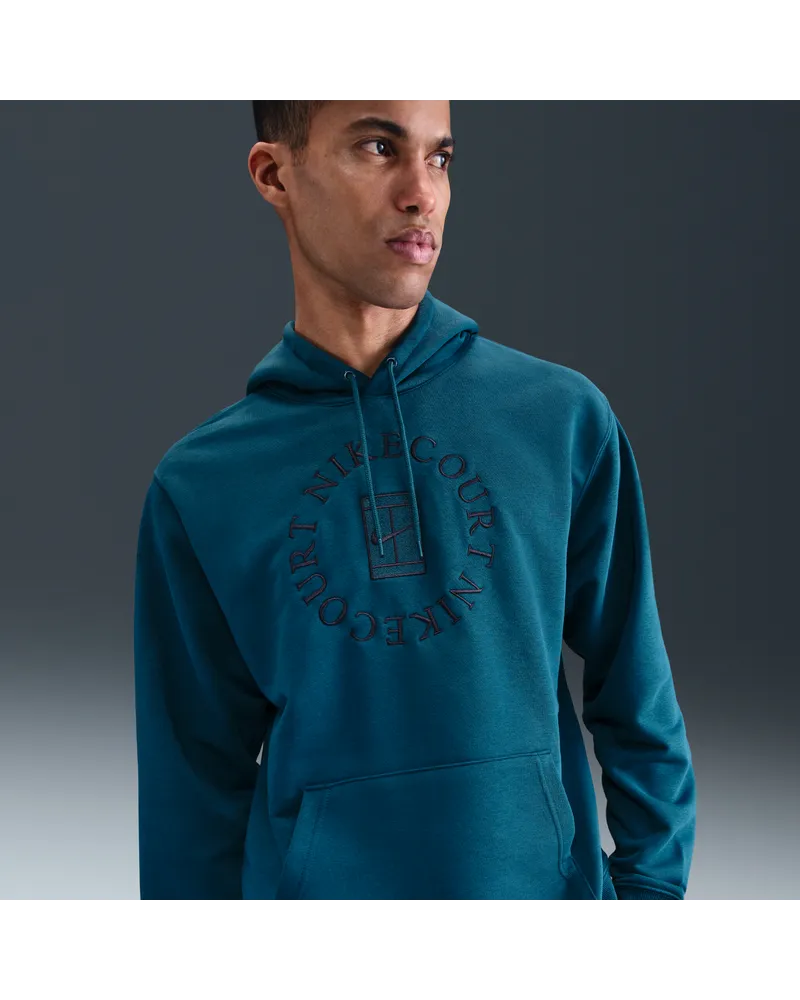 Nike Court Heritage Dri-FIT Tennis-Hoodie aus French Terry (Herren) - Blau Blau