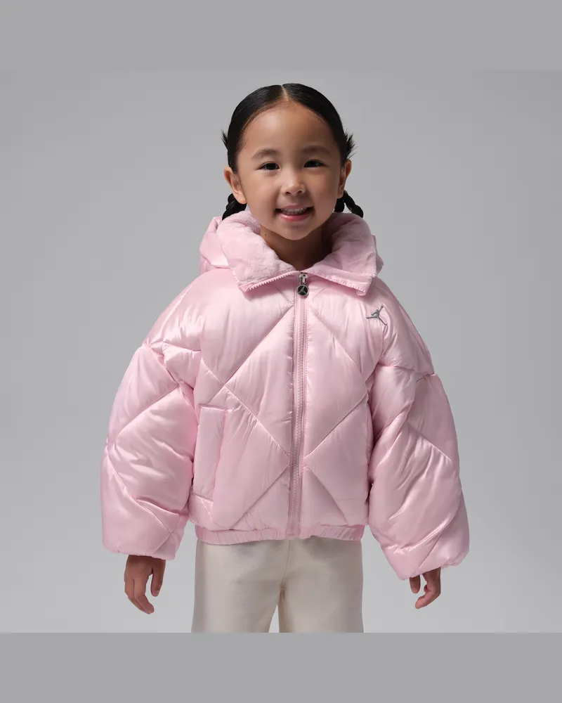 Jordan gesteppte Puffer-Jacke mit Rautenmuster (jüngere Kinder) - Pink Pink