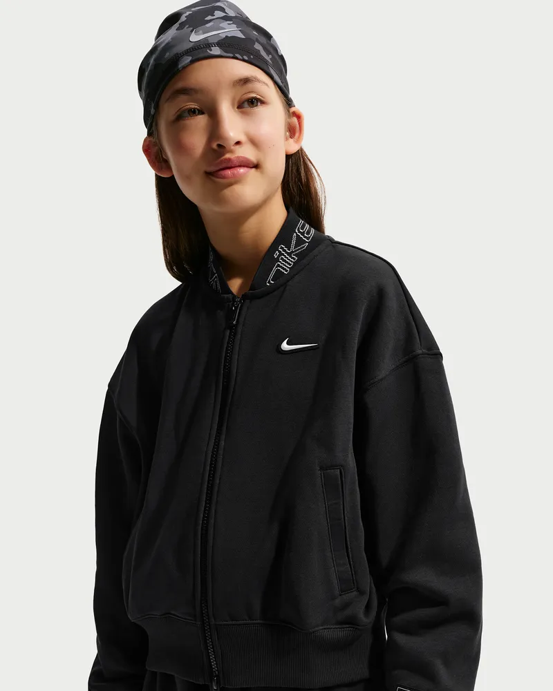 Nike Fleece-Jacke (ältere Kinder, Mädchen) - Schwarz Schwarz
