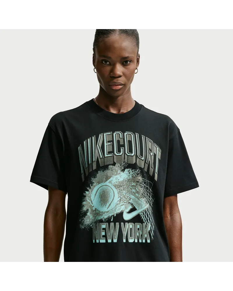 Nike Court Slam Tennis-T-Shirt - Schwarz Schwarz