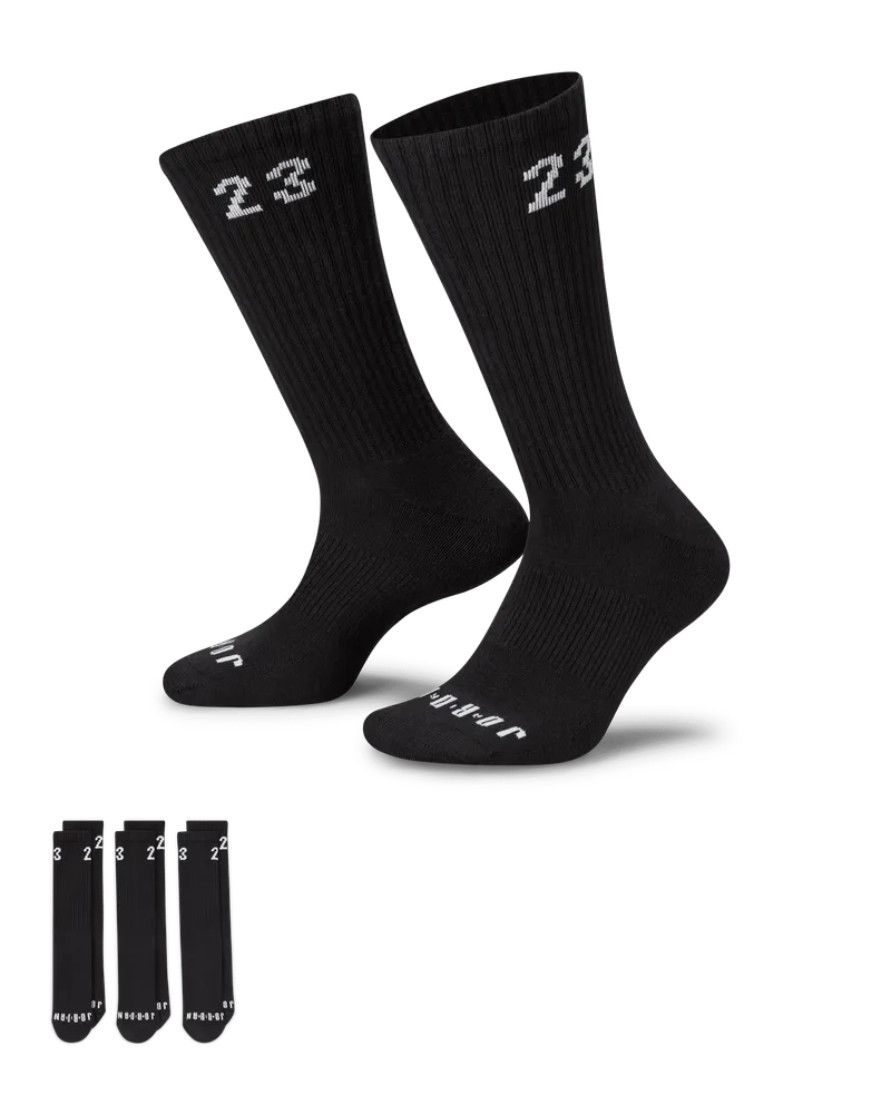 Jordan Essentials Crew-Socken (3 Paar) - Schwarz Schwarz