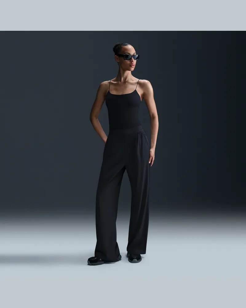 Nike 24.7 PerfectStretch Dri-Fit-Hose mit hohem Bund und weitem Bein (Damen) - Schwarz Schwarz