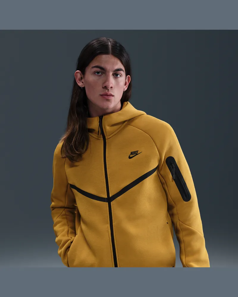 Nike Tech Windrunner-Jacke aus Fleece mit durchgehendem Reißverschluss (Herren) - Braun Braun