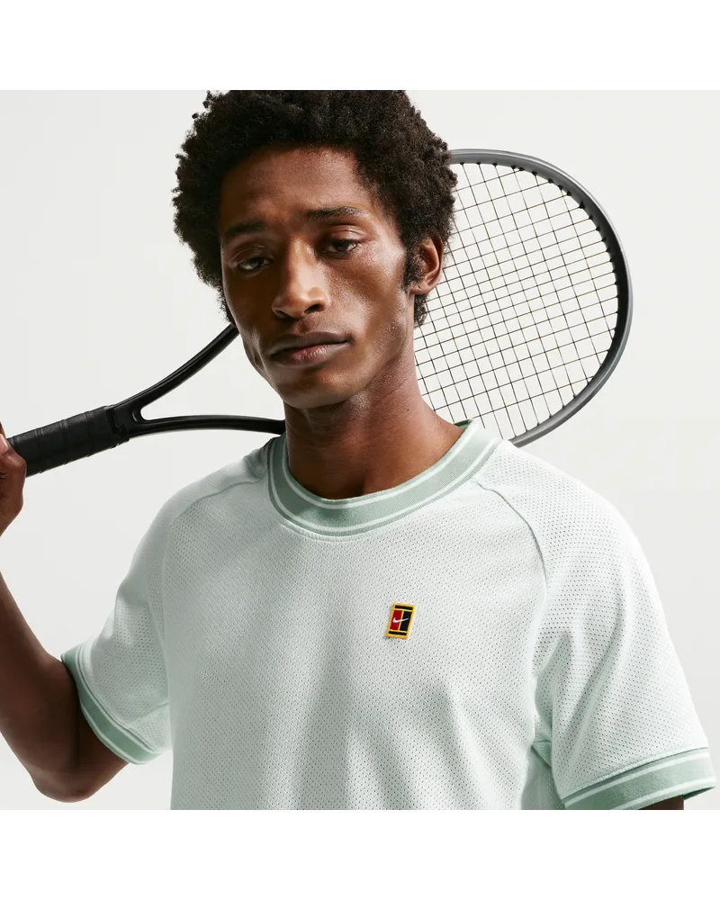 Nike Court Heritage Kurzarm-Tennisoberteil für Herren - Grün Grün