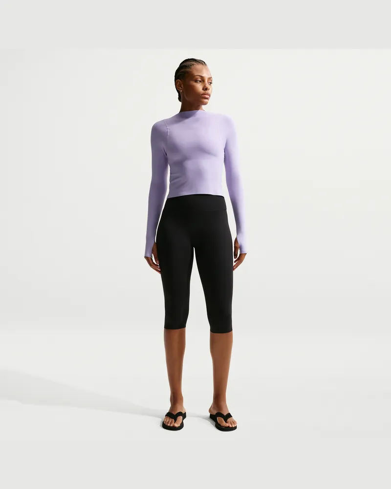 Nike Zenvy Capri-Leggings mit hohem Bund (Damen) - Schwarz Schwarz