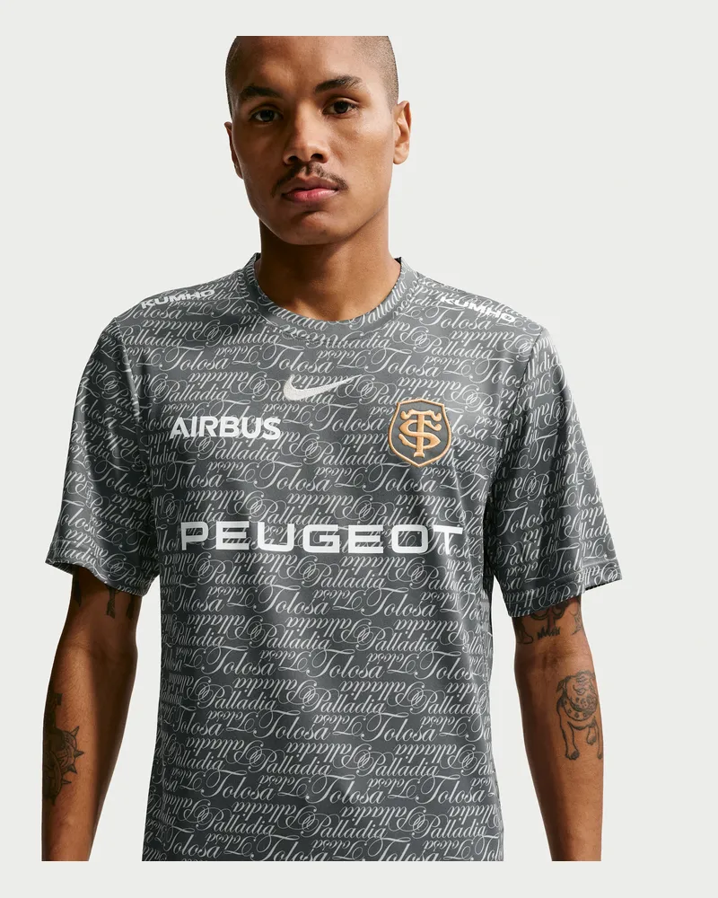 Nike Stade Toulousain  Rugby Pre-Match-Oberteil (Herren) - Grau Grau